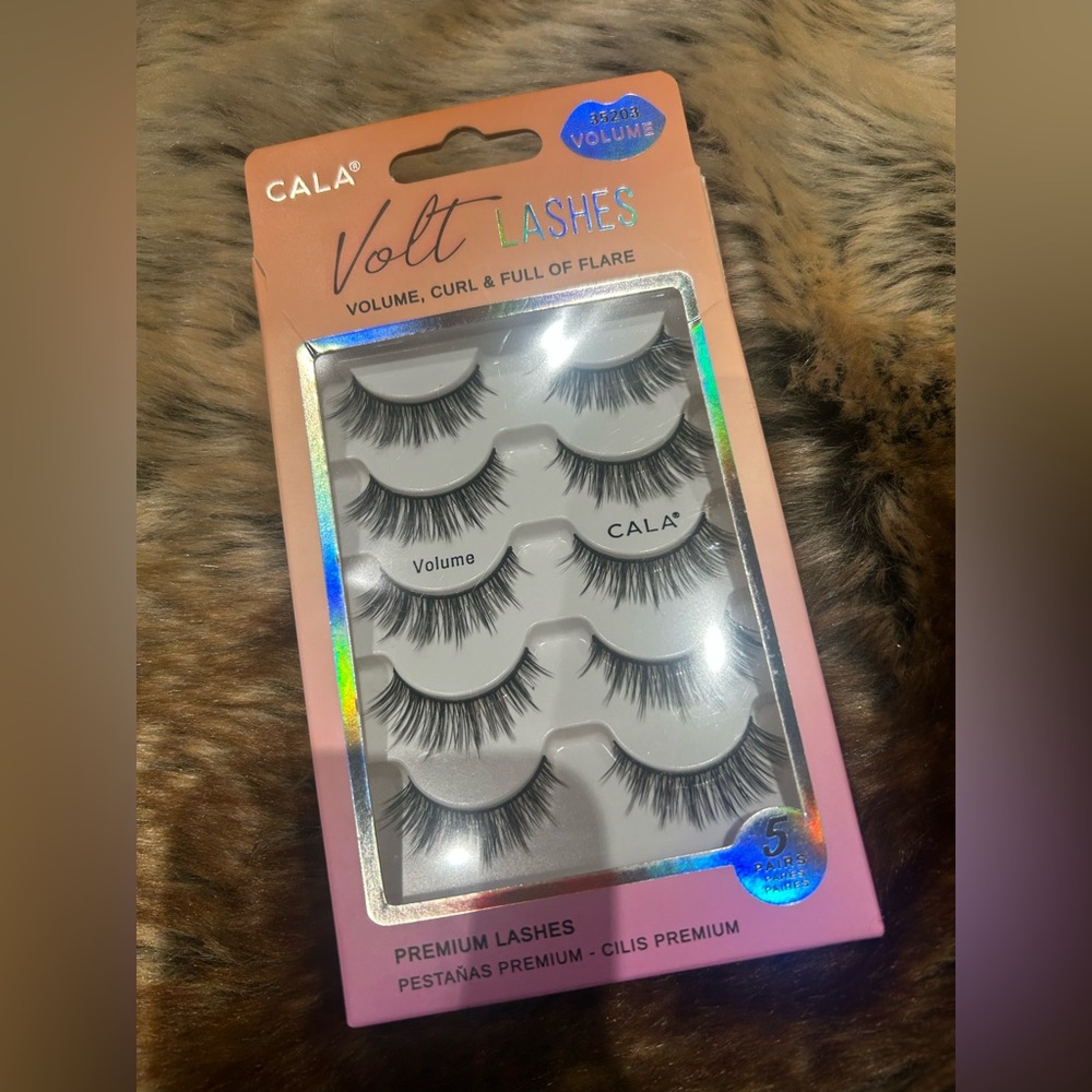 CALA Faux Mink Voluminous Black Lashes, 5 Pair Pack, New